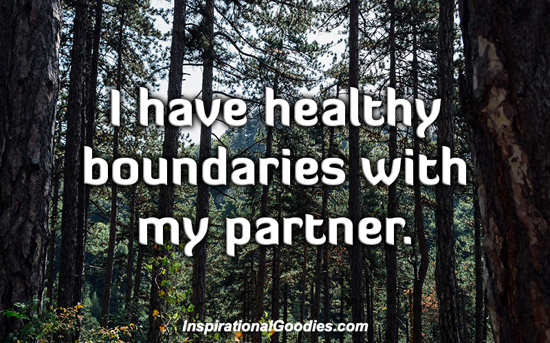 I have healthy boundaries with my partner.