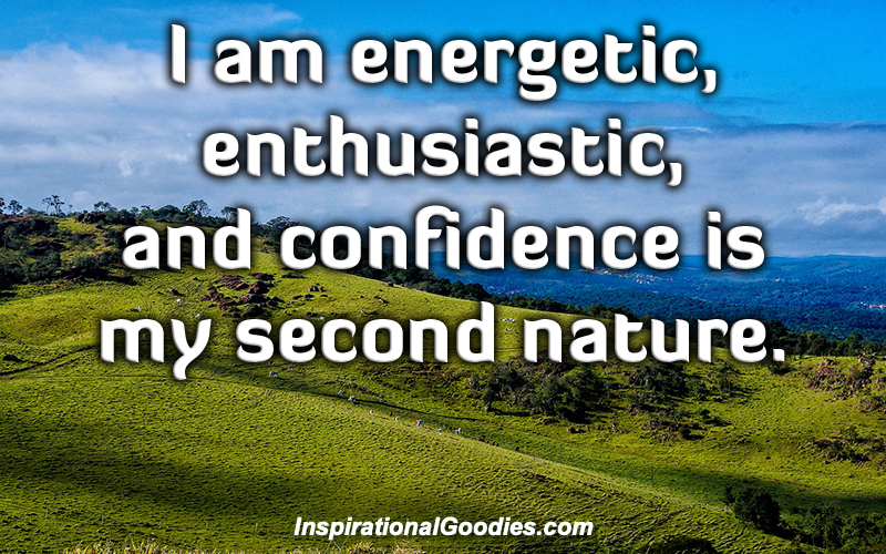 I am energetic, enthusiastic, and confidence is my second nature.