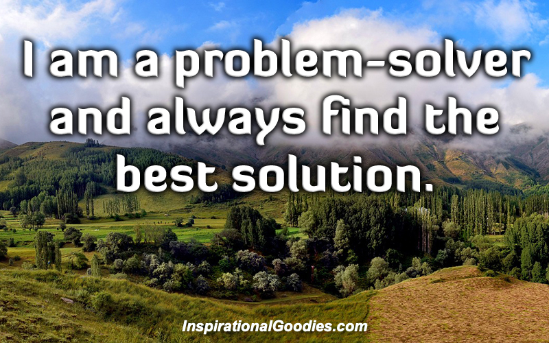 I am a problem-solver and always find the best solution.