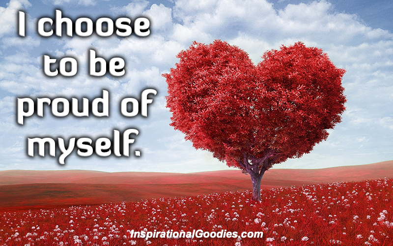 I choose to be proud of myself.